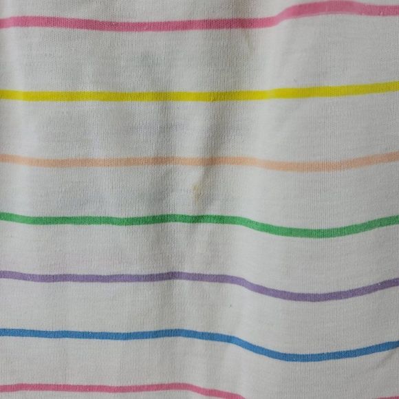 Vintage Society rainbow stripe gathered neck button collar tee - Picture 8 of 9